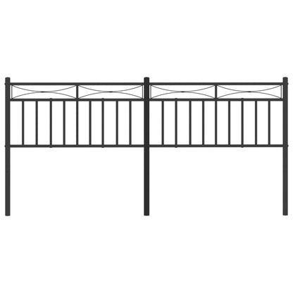 Sleek Black Metal Headboard - 193 cm Modern Bedroom Accent
