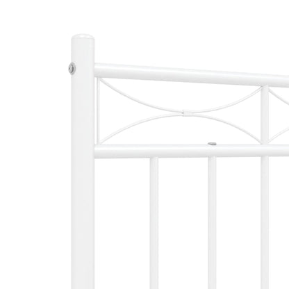 White Metal Bed Frame with Footboard 120x190cm - No Mattress Included