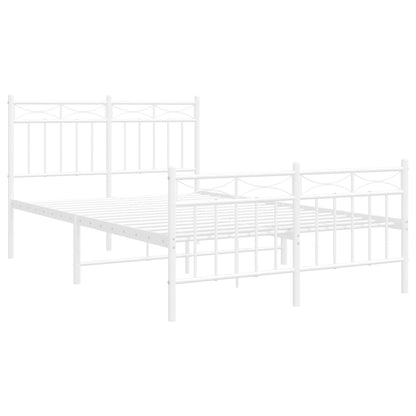 White Metal Bed Frame with Footboard 120x200cm - No Mattress