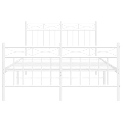 White Metal Bed Frame with Footboard 120x200cm - No Mattress