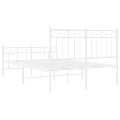 White Metal Bed Frame with Footboard 120x200cm - No Mattress