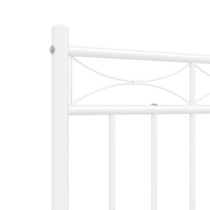 White Metal Bed Frame with Footboard 120x200cm - No Mattress
