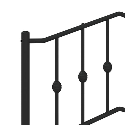 Black Metal Bed Frame with Headboard 90x190cm - No Mattress