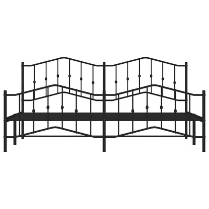 Black Metal Bed Frame with Footboard - 193x203cm