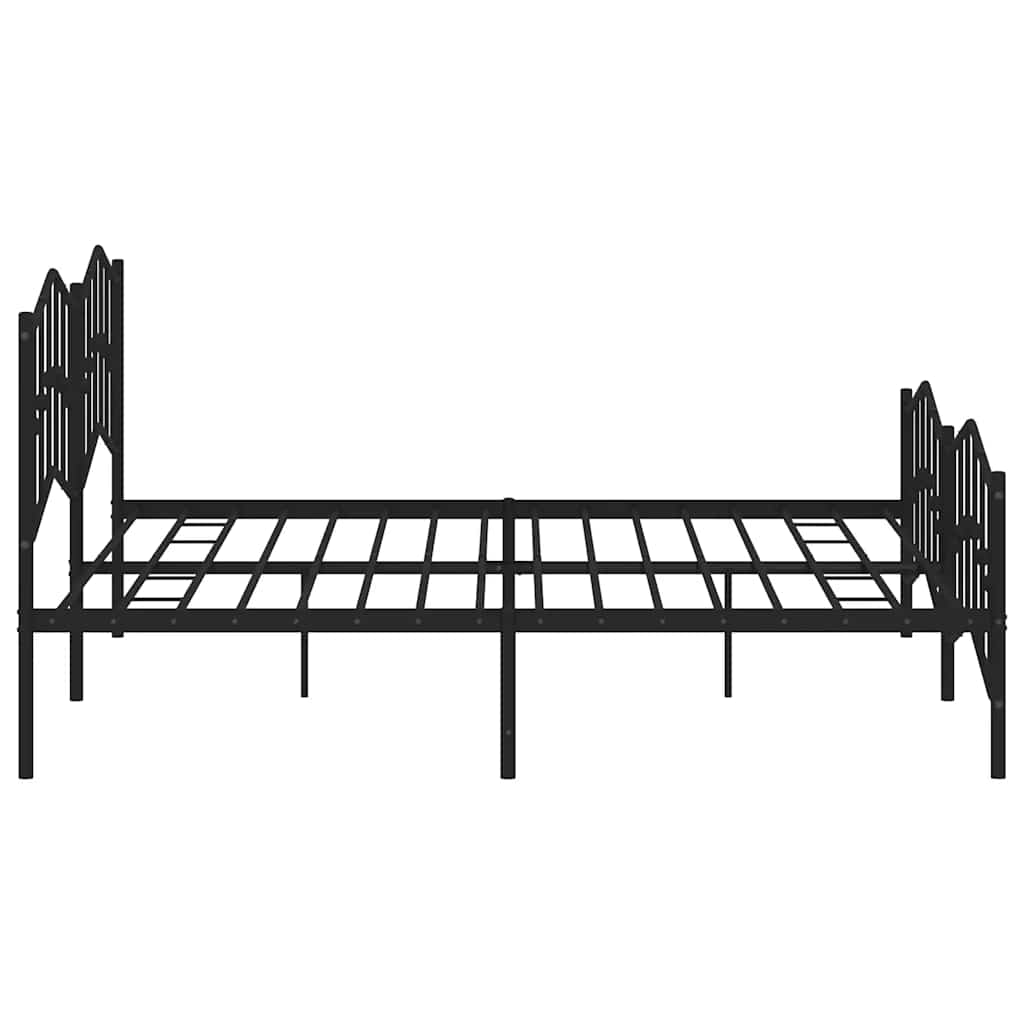 Black Metal Bed Frame with Footboard - 193x203cm