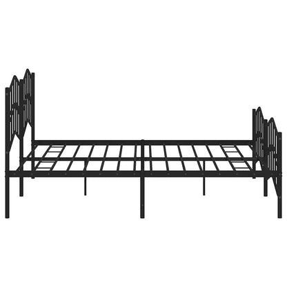 Black Metal Bed Frame with Footboard - 193x203cm