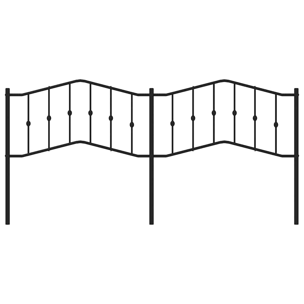 Sleek Black 193 cm Metal Headboard - Modern Bedroom Decor