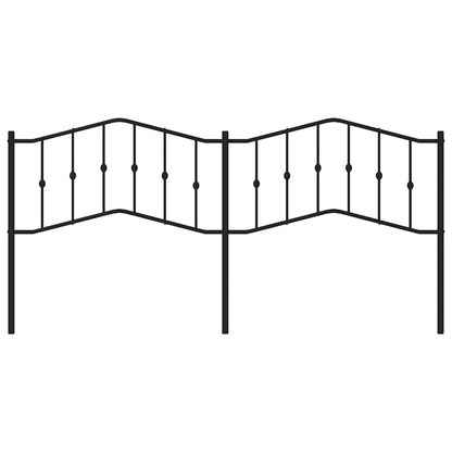 Sleek Black 193 cm Metal Headboard - Modern Bedroom Decor