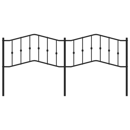 Sleek Black Metal Headboard - 200 cm Modern Elegance