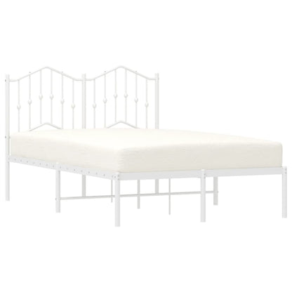 White Metal Bed Frame 120x200cm with Headboard - No Mattress