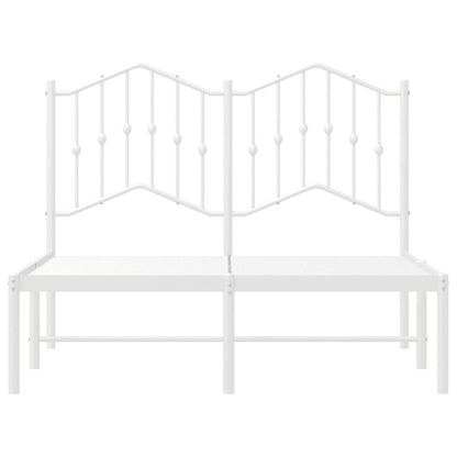 White Metal Bed Frame 120x200cm with Headboard - No Mattress