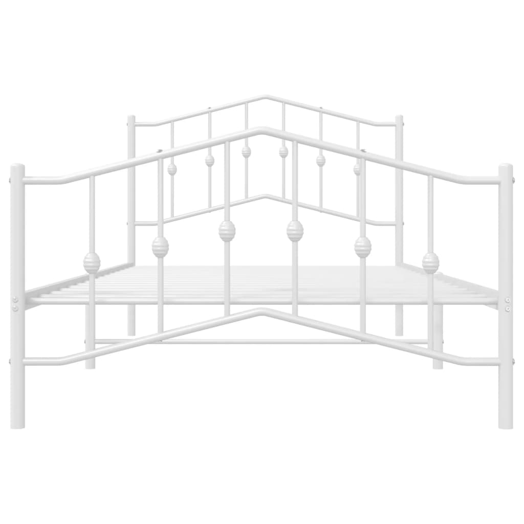 White Metal Bed Frame with Footboard - 107x203cm