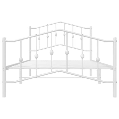 White Metal Bed Frame with Footboard - 107x203cm