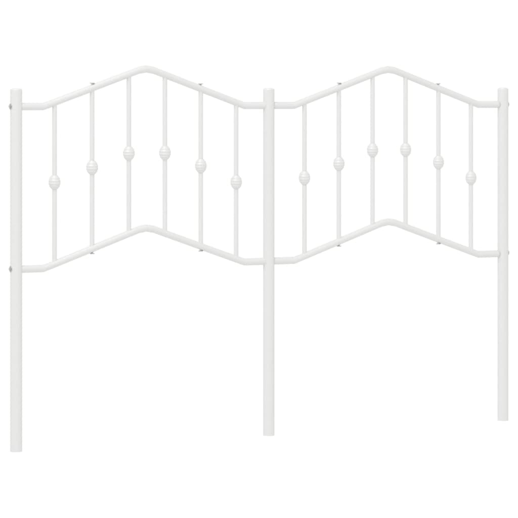 Elegant White Metal Headboard - 140 cm Modern Bedroom Decor