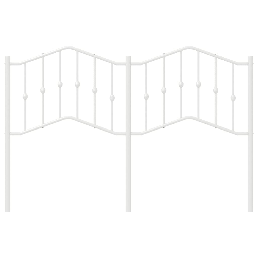 Elegant White Metal Headboard - 140 cm Modern Bedroom Decor