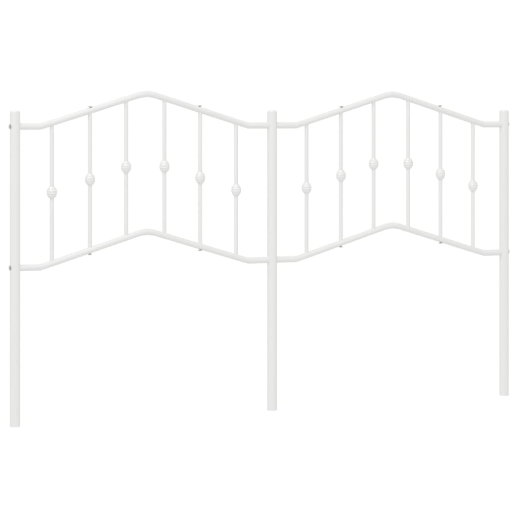 Elegant White Metal Headboard - 160 cm Minimalist Design