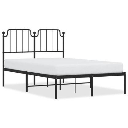 Black Metal Bed Frame with Headboard 120x190cm - No Mattress