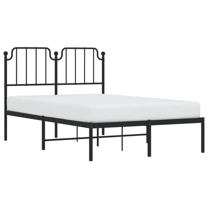 Black Metal Bed Frame with Headboard 120x190cm - No Mattress