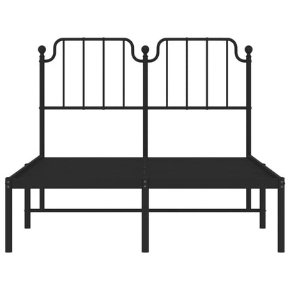 Black Metal Bed Frame with Headboard 120x190cm - No Mattress