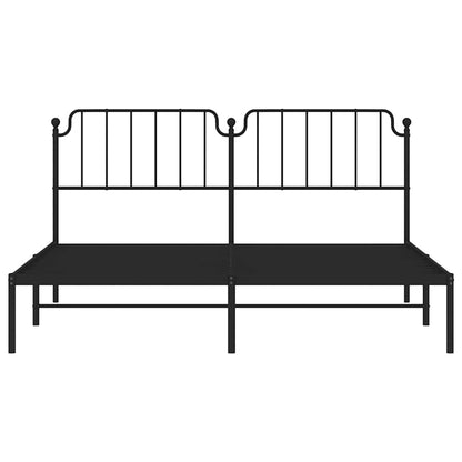 Elegant Black Metal Bed Frame with Headboard 183x213cm - No Mattress
