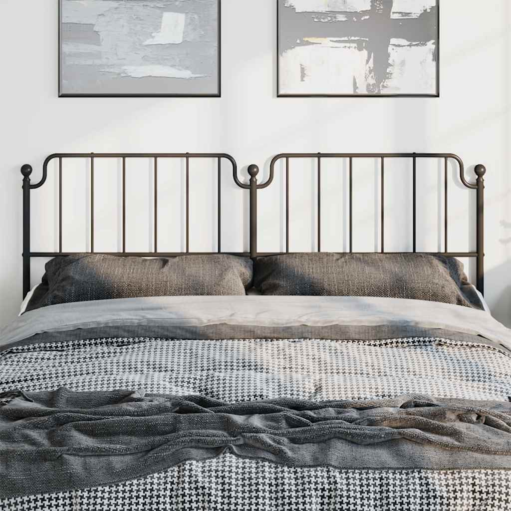 Sleek Black Metal Headboard - 193 cm | Modern Bedroom Decor