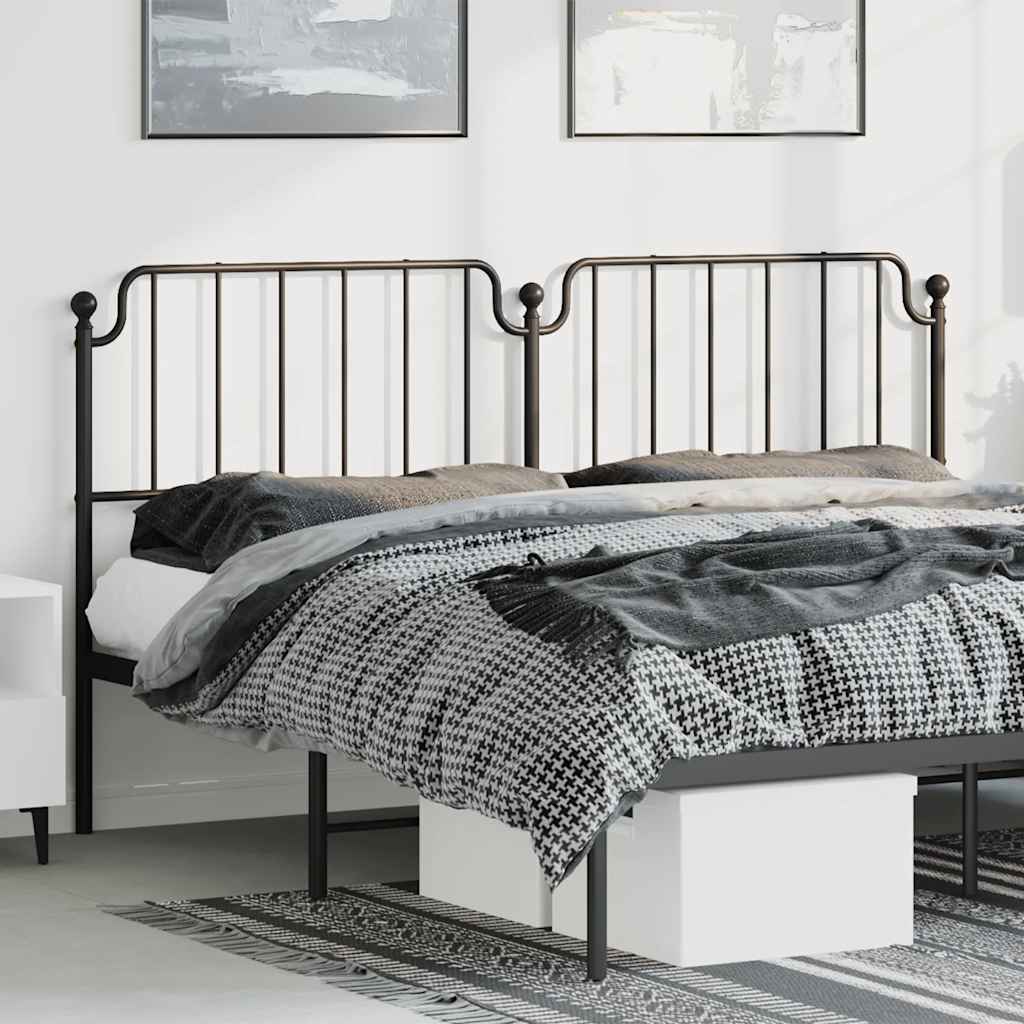 Sleek Black Metal Headboard - 193 cm | Modern Bedroom Decor