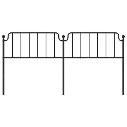 Stylish Black Metal Headboard - 200 cm Classic Bedroom Accent