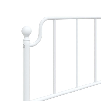 White Metal Bed Frame with Headboard - 100x190cm (No Mattress)