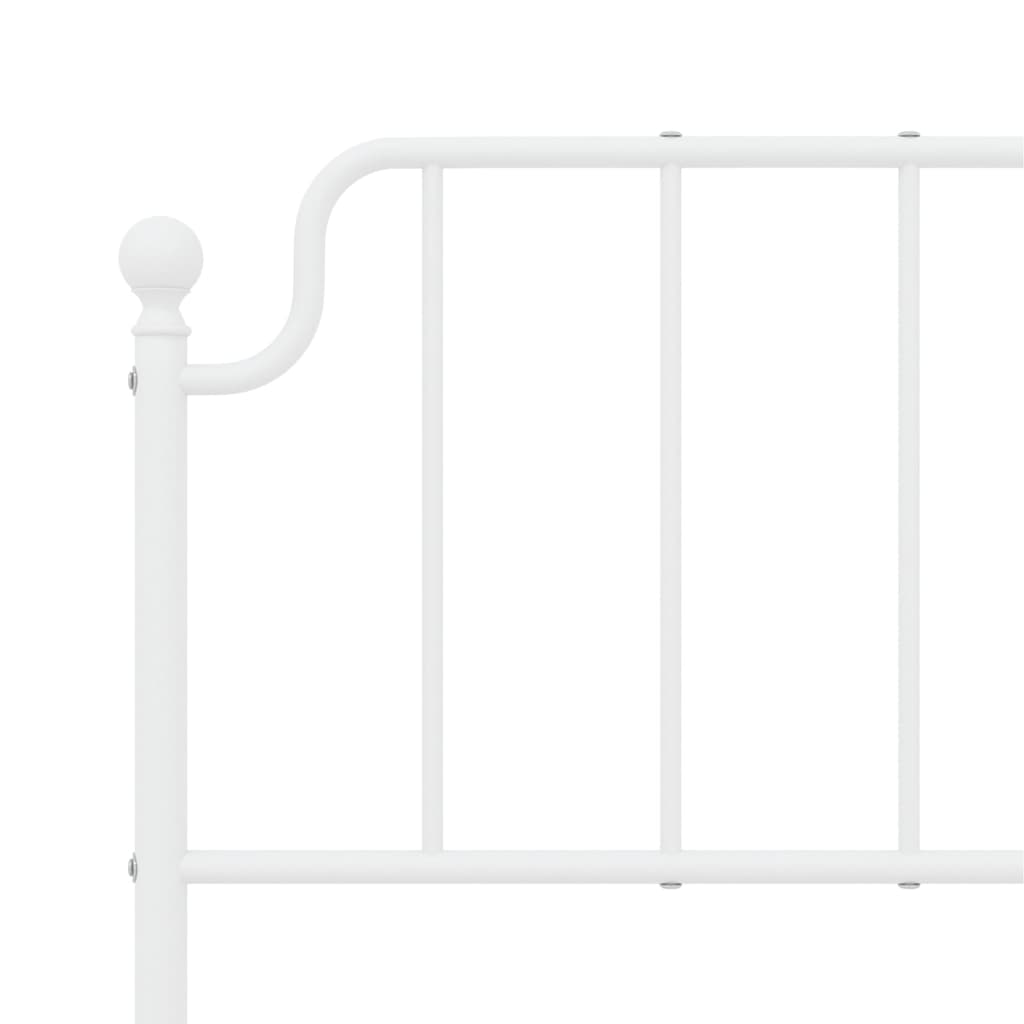 White Metal Bed Frame with Footboard 140x200 cm - Sturdy Design