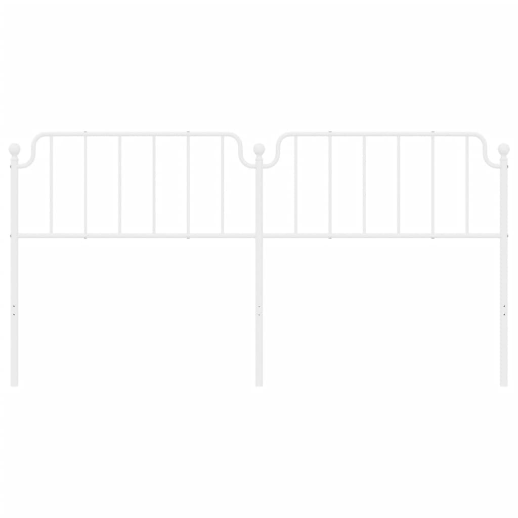Elegant White Metal Headboard - 200 cm Modern Bedroom Décor