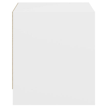 White Bedside Cabinets with Glass Doors 2 Pcs - 35x37x42 cm