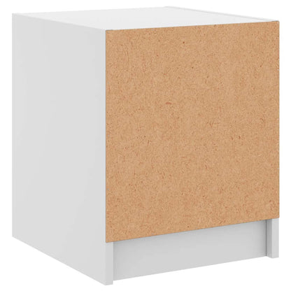 White Bedside Cabinets with Glass Doors 2 Pcs - 35x37x42 cm
