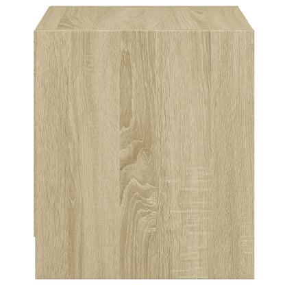 Sonoma Oak Bedside Cabinets with Glass Doors, 2 Pcs, 35x37x42 cm