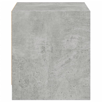 Concrete Grey Bedside Cabinets with Glass Doors - Set of 2, 35x37x42 cm