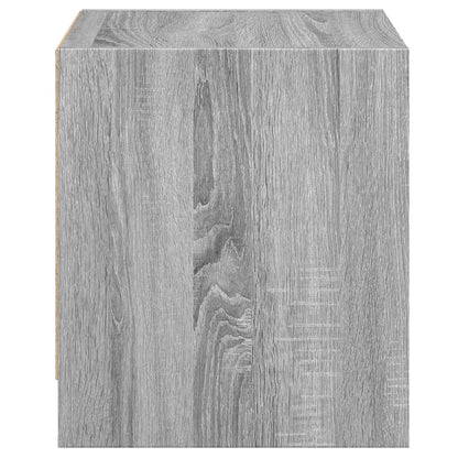 Grey Sonoma Bedside Cabinet with Glass Door, 35x37x42 cm