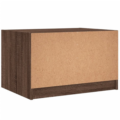 Coffee Table with Glass Doors Brown Oak 68x50x42 cm