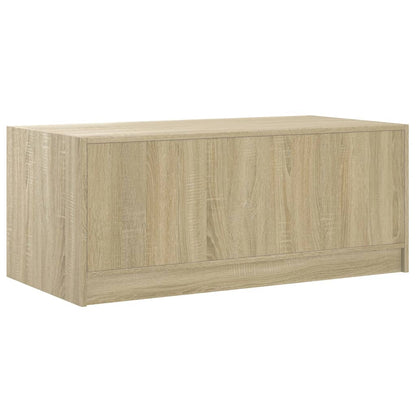 Coffee Table with Glass Doors Sonoma Oak 102x50x42 cm