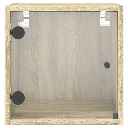 Sonoma Oak Bedside Cabinet with Glass Door 35x37x35 cm