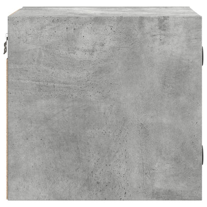Concrete Grey Glass Door Bedside Cabinet - 35x37x35 cm