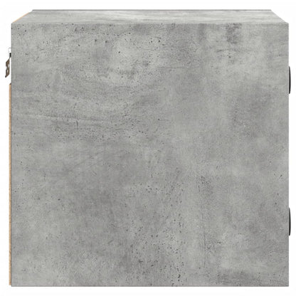 Concrete Grey Bedside Cabinets with Glass Doors, 2pcs, 35x37x35cm