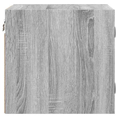 Grey Sonoma Bedside Cabinets with Glass Doors 2pcs - 35x37x35 cm