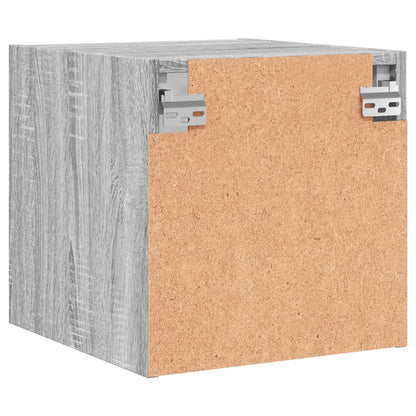 Grey Sonoma Bedside Cabinets with Glass Doors 2pcs - 35x37x35 cm