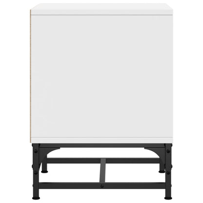White Bedside Cabinet with Glass Door, 35x37x50 cm, Stylish Storage