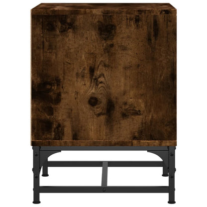 Smoked Oak Bedside Cabinets with Glass Doors, 2 Pcs, 35x37x50 cm