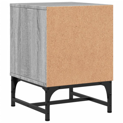 Grey Sonoma Bedside Cabinet with Glass Door - 35x37x50 cm