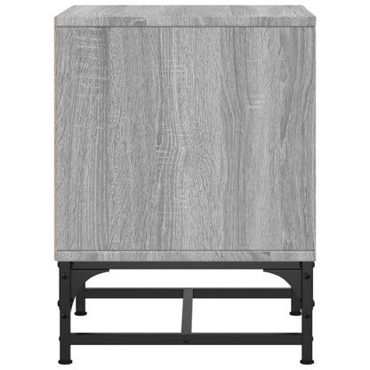 Modern Grey Sonoma Bedside Cabinets with Glass Doors - Set of 2