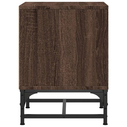 Brown Oak Bedside Cabinet with Glass Door 35x37x50 cm