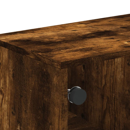 Coffee Table with Glass Doors Smoked Oak 68.5x50x50 cm