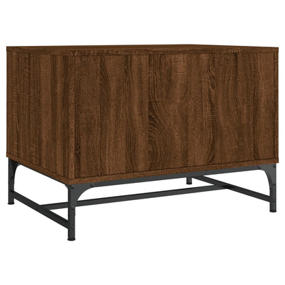 Coffee Table with Glass Doors Brown Oak 68.5x50x50 cm