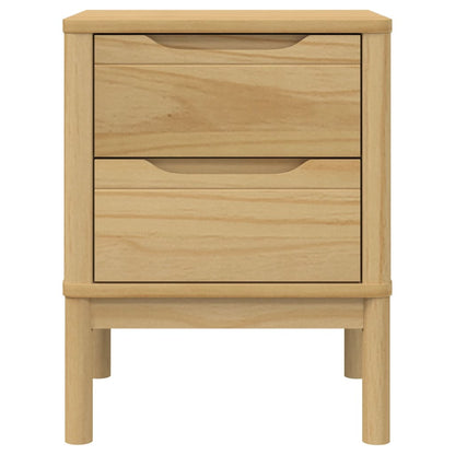 FLORO Bedside Cabinet, Solid Pine Wood, Wax Brown, 45x39x57 cm